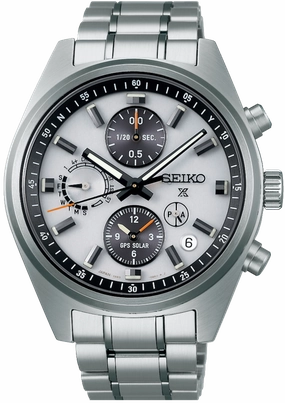Seiko Watches Seiko Prospex GPS Solar Chronograph Speedtimer in White Silver Watch
