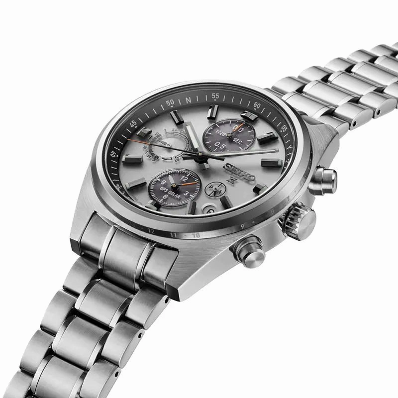 Seiko Watches Seiko Prospex GPS Solar Chronograph Speedtimer in White Silver Watch
