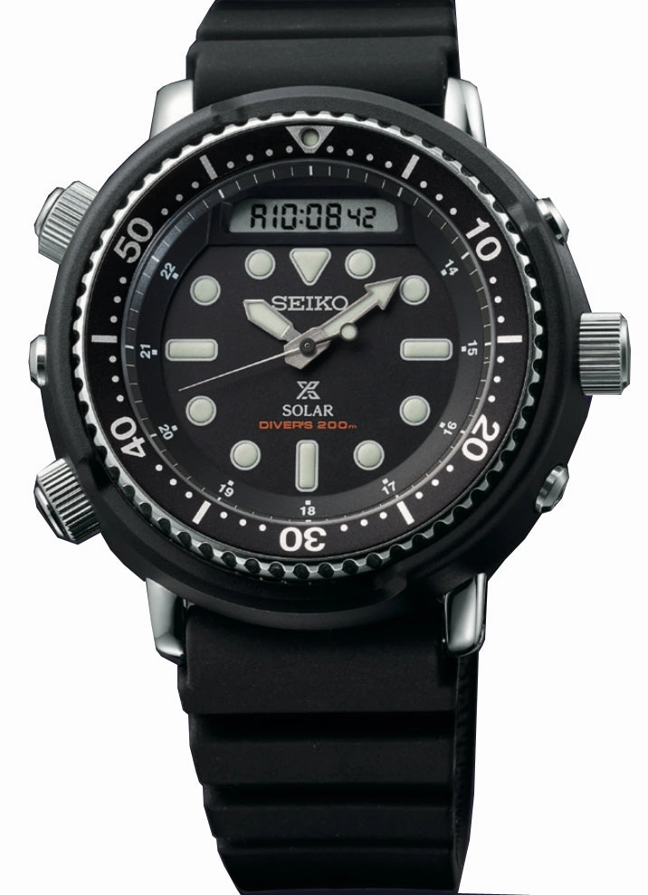 Seiko Watches Seiko Prospex Tuna Arnie Divers Solar Hybrid Black Watch