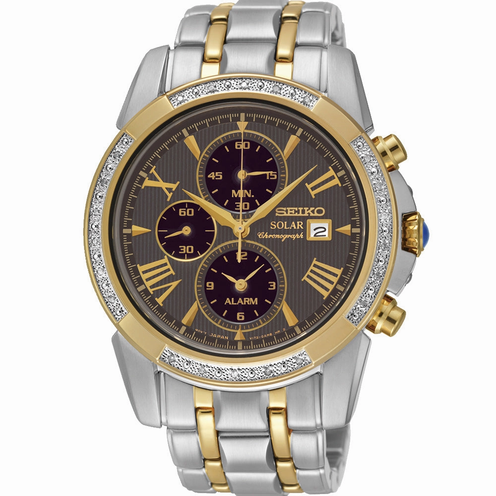 Seiko Watches Seiko SSC312P-9 Le Grand Sport Solar Diamond Set Watch