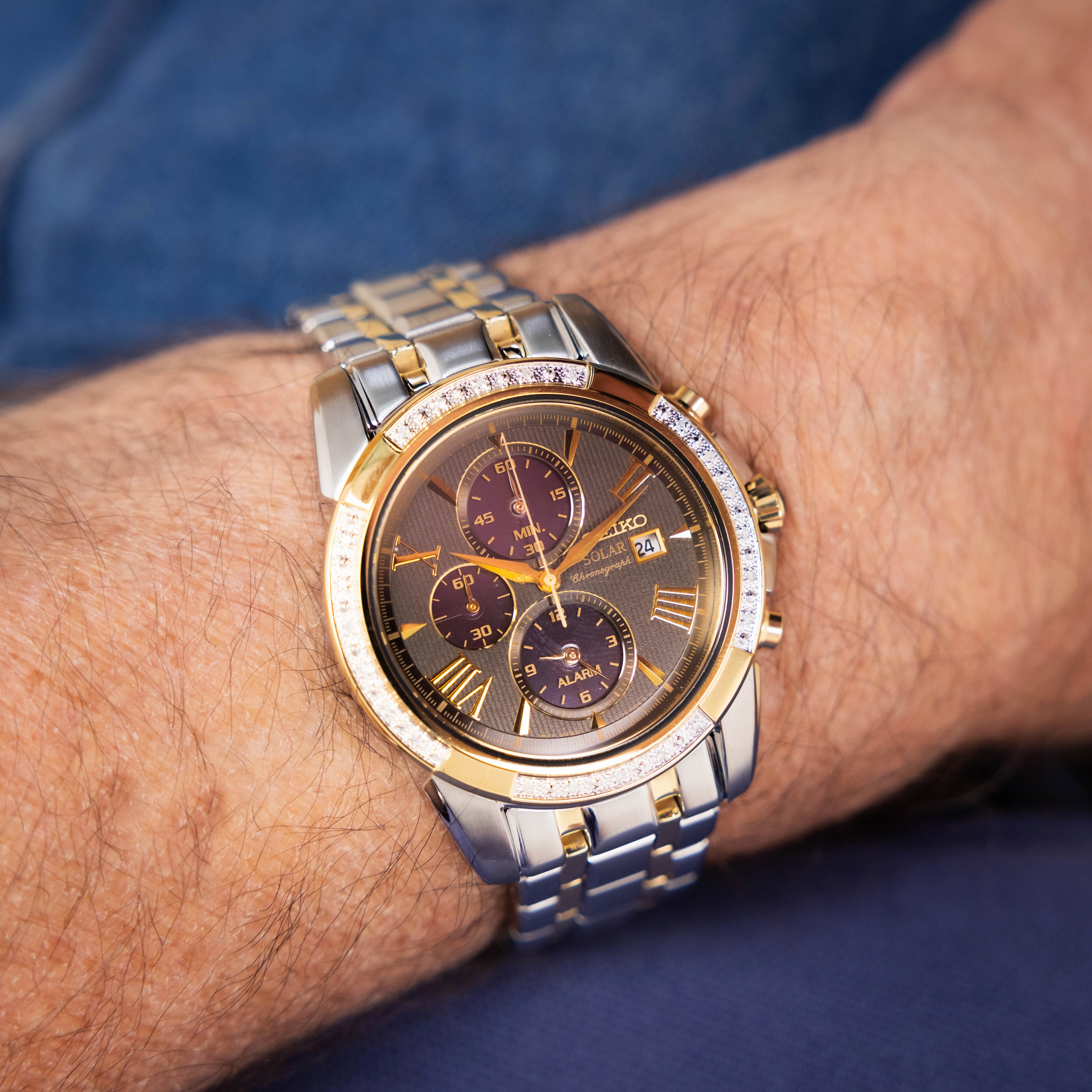 Seiko Watches Seiko SSC312P-9 Le Grand Sport Solar Diamond Set Watch