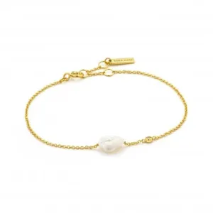 Shiny Gold Pearl Bracelet B019-01G Ania Haie Jewellery