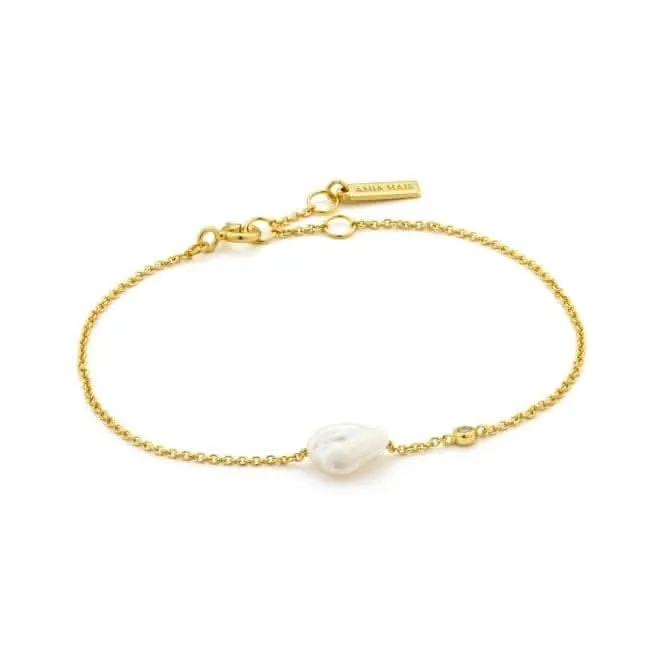 Shiny Gold Pearl Bracelet B019-01G Ania Haie Jewellery