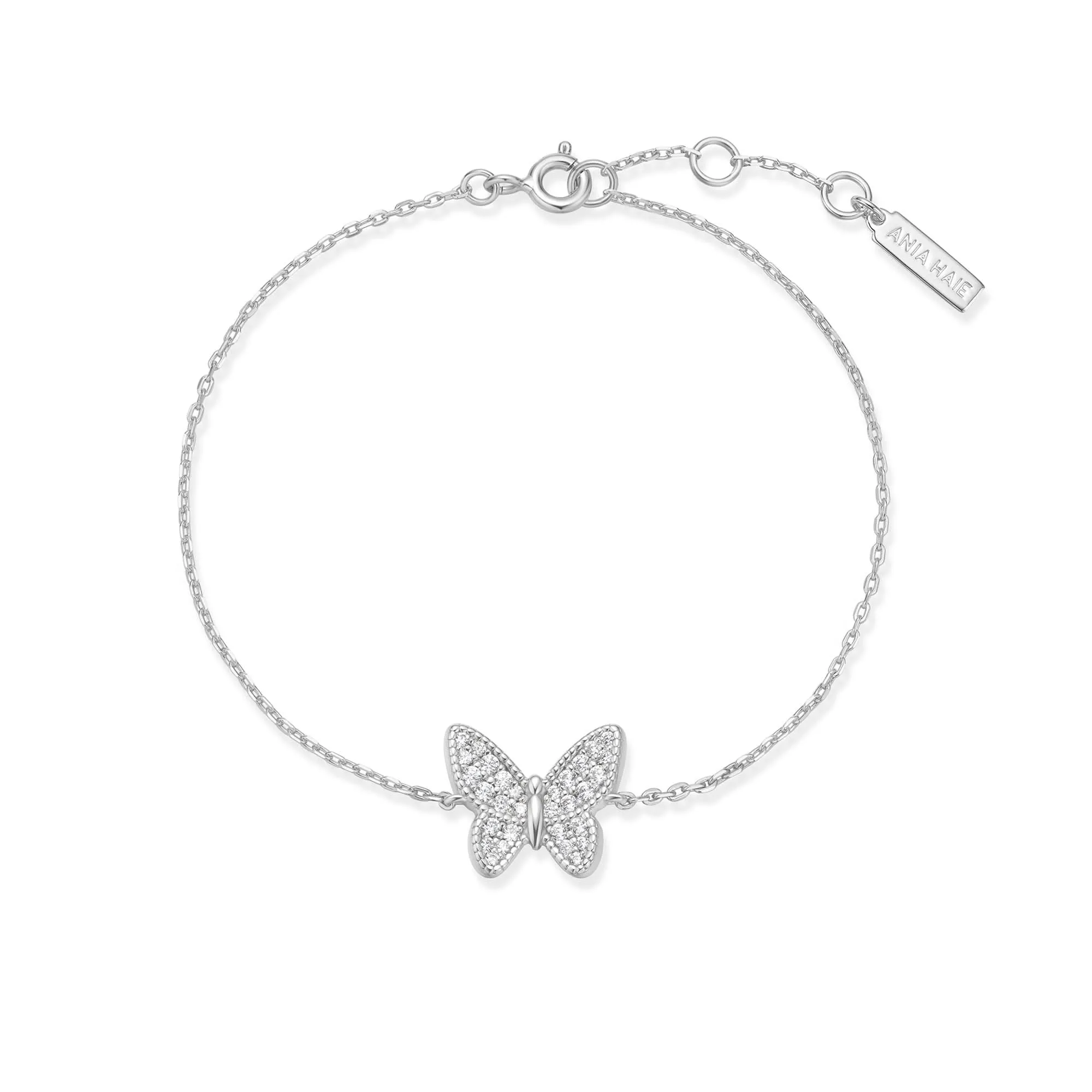 Silver Butterfly Pavé Bracelet B064-02H Ania Haie Jewellery