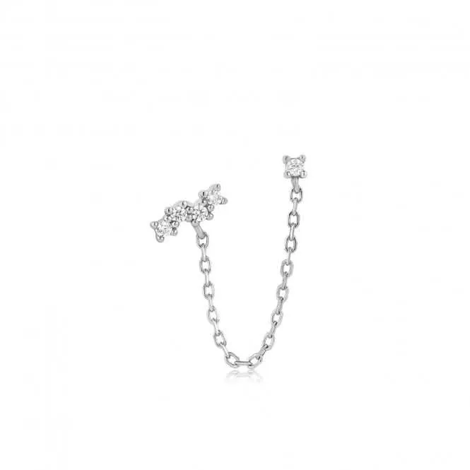 Silver Celestial Drop Chain Barbell Single Earring E047-10H Ania Haie Jewellery