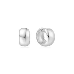 Silver Chubby Small Huggie Hoop Earrings E064-04H Ania Haie Jewellery