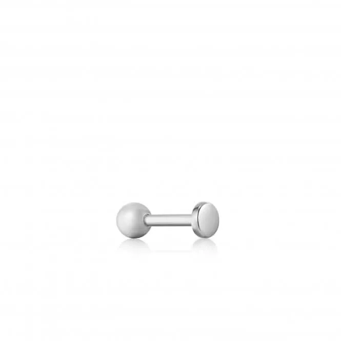 Silver Disc Barbell Single Earring E035-04H Ania Haie Jewellery