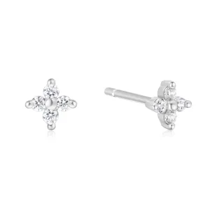 Silver Four-Petal Stud Earrings E064-01H Ania Haie Jewellery