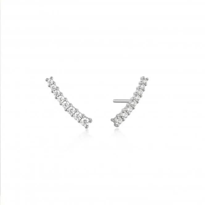 Silver Glam Crawler Stud Earrings E037-03H Ania Haie Jewellery