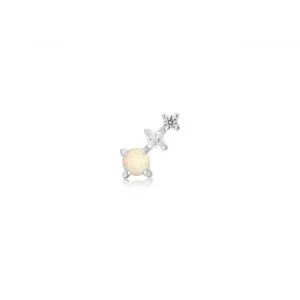 Silver Kyoto Opal Climber Barbell Single Earring E047-02H Ania Haie Jewellery