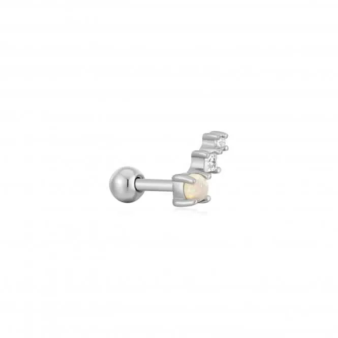 Silver Kyoto Opal Climber Barbell Single Earring E047-02H Ania Haie Jewellery
