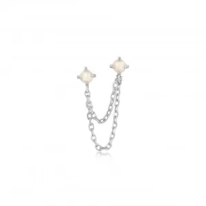 Silver Kyoto Opal Drop Chain Barbell Single Earring E047-06H Ania Haie Jewellery
