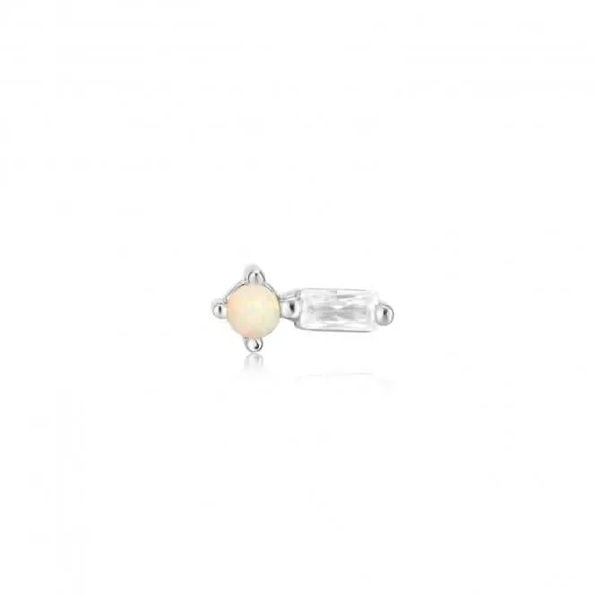Silver Kyoto Opal Sparkle Barbell Single Earring E047-03H Ania Haie Jewellery