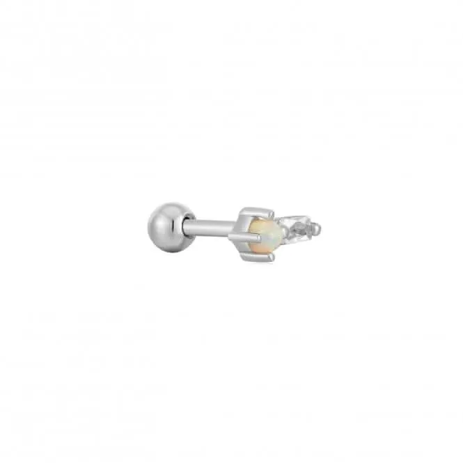 Silver Kyoto Opal Sparkle Barbell Single Earring E047-03H Ania Haie Jewellery
