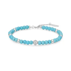 Silver Lab Created Turquoise Bracelet B063-04H Ania Haie Jewellery