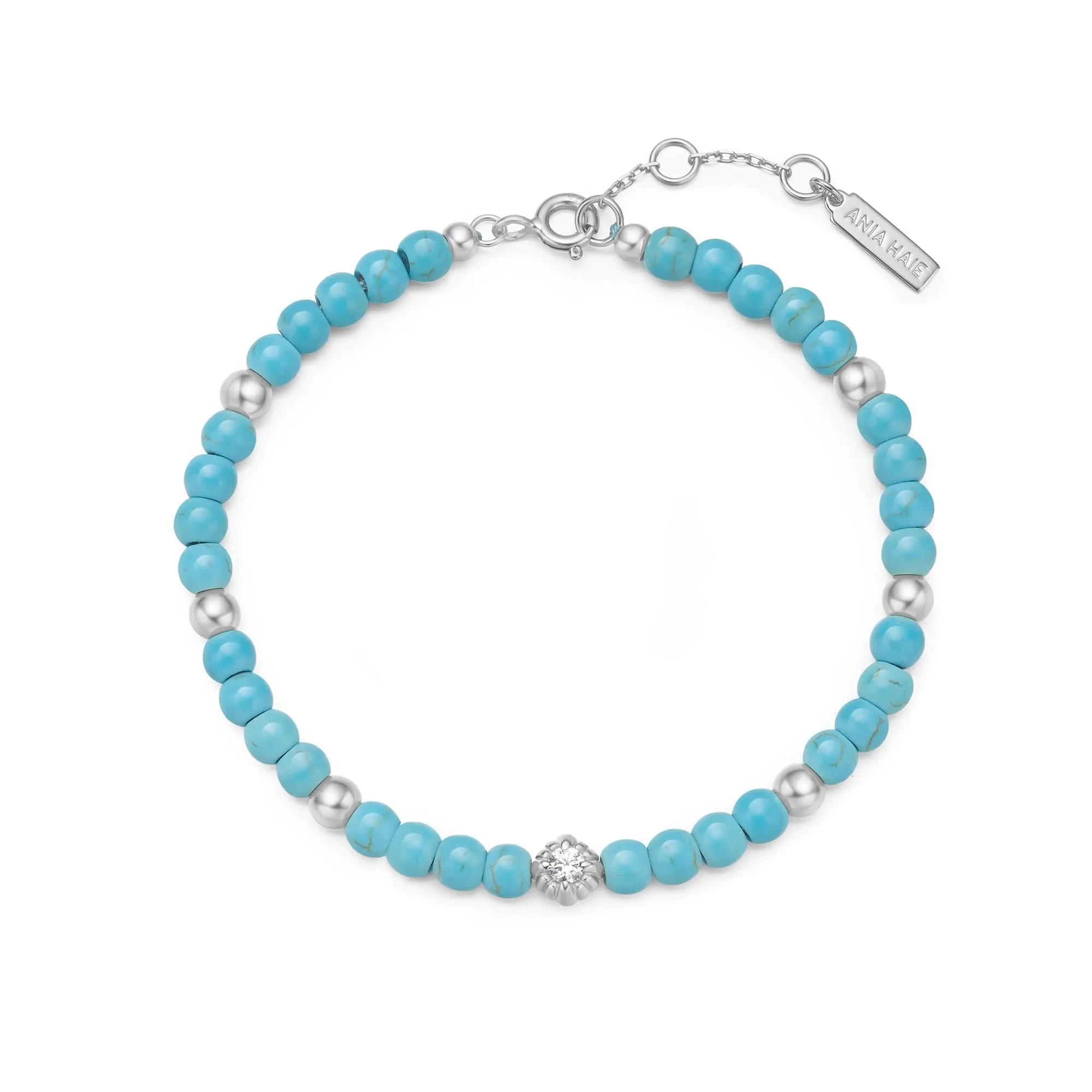 Silver Lab Created Turquoise Bracelet B063-04H Ania Haie Jewellery