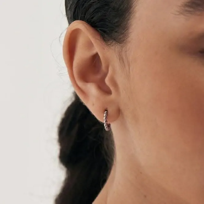 Silver Orb Huggie Hoop Earrings E045-03H Ania Haie Jewellery