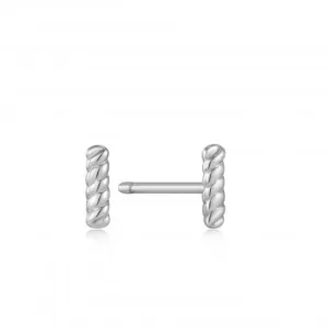 Silver Rope Bar Stud Earrings E036-01H Ania Haie Jewellery