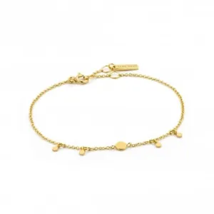 Silver Shiny Gold Plated Geometry Drop Discs Bracelet B005-03G Ania Haie Jewellery