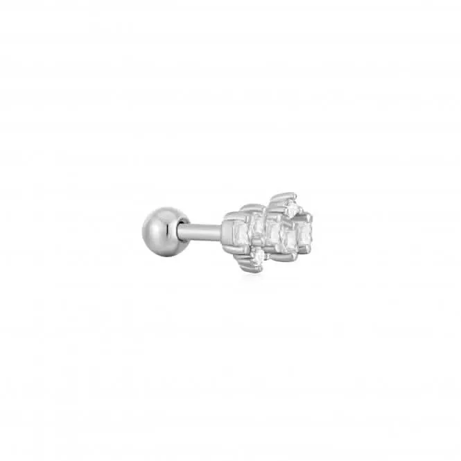 Silver Sparkle Cluster Climber Barbell Single Earring E047-12H Ania Haie Jewellery