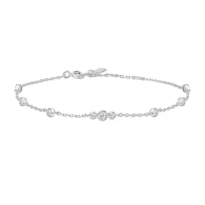 Silver Sparkling Bezel Cubic Zirconia Station Bracelet B065-03H Ania Haie Jewellery