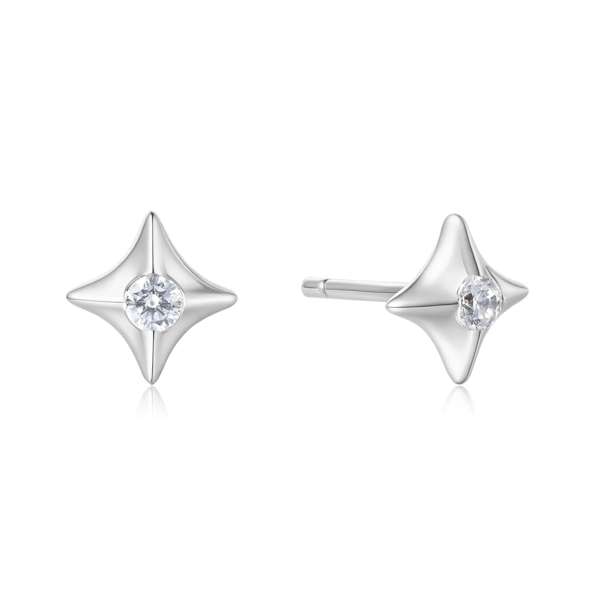 Silver Sparkling Star Stud Earrings E064-02H Ania Haie Jewellery
