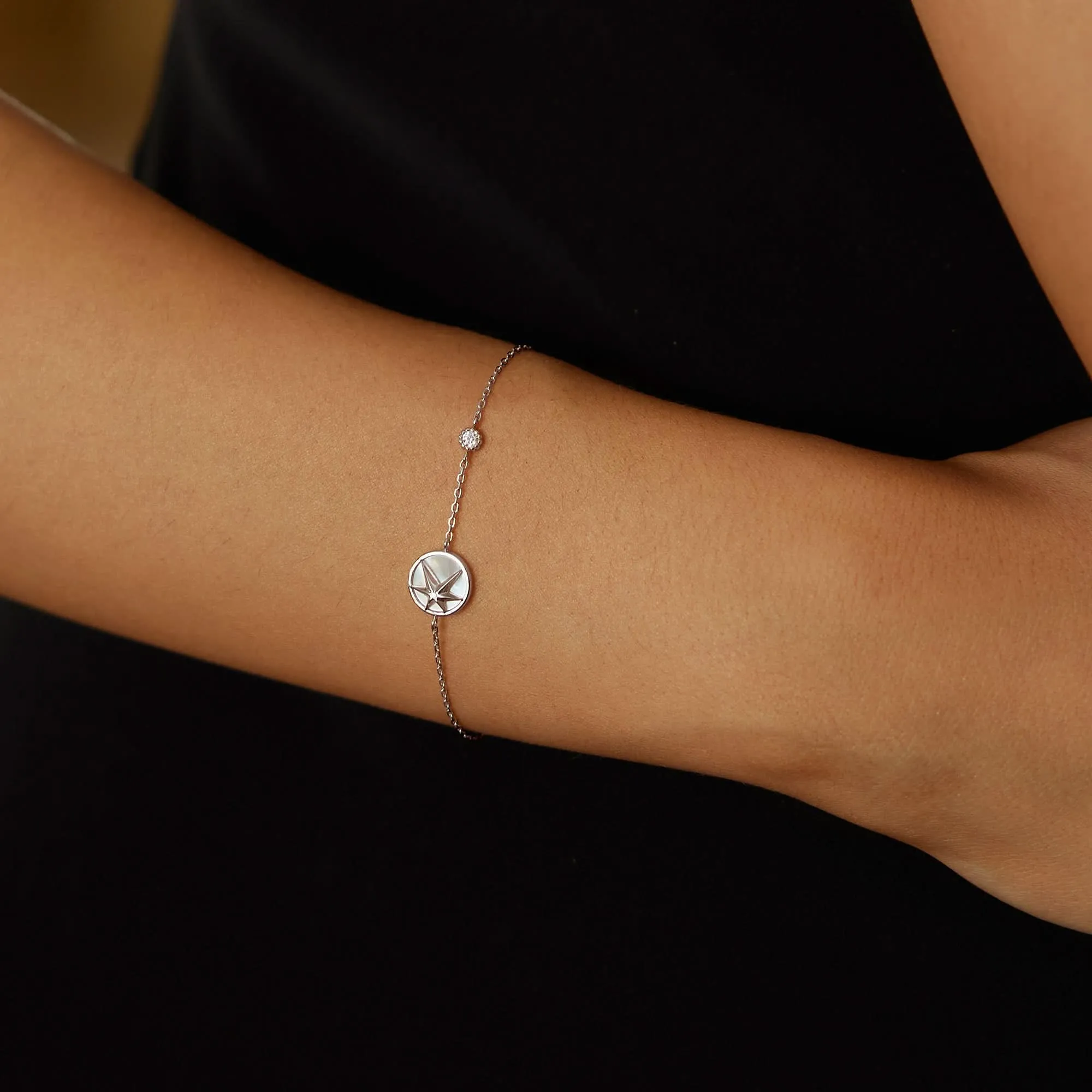 Silver Star Mother-of-Pearl Bracelet B065-02H Ania Haie Jewellery