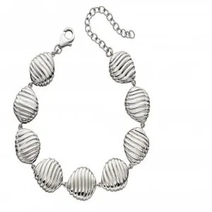 Silver  Swirl Shell Pattern Pebble Bracelet B5223 Beginnings Jewellery
