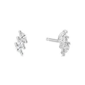 Silver Triple Marquise Stud Earrings E063-01H Ania Haie Jewellery