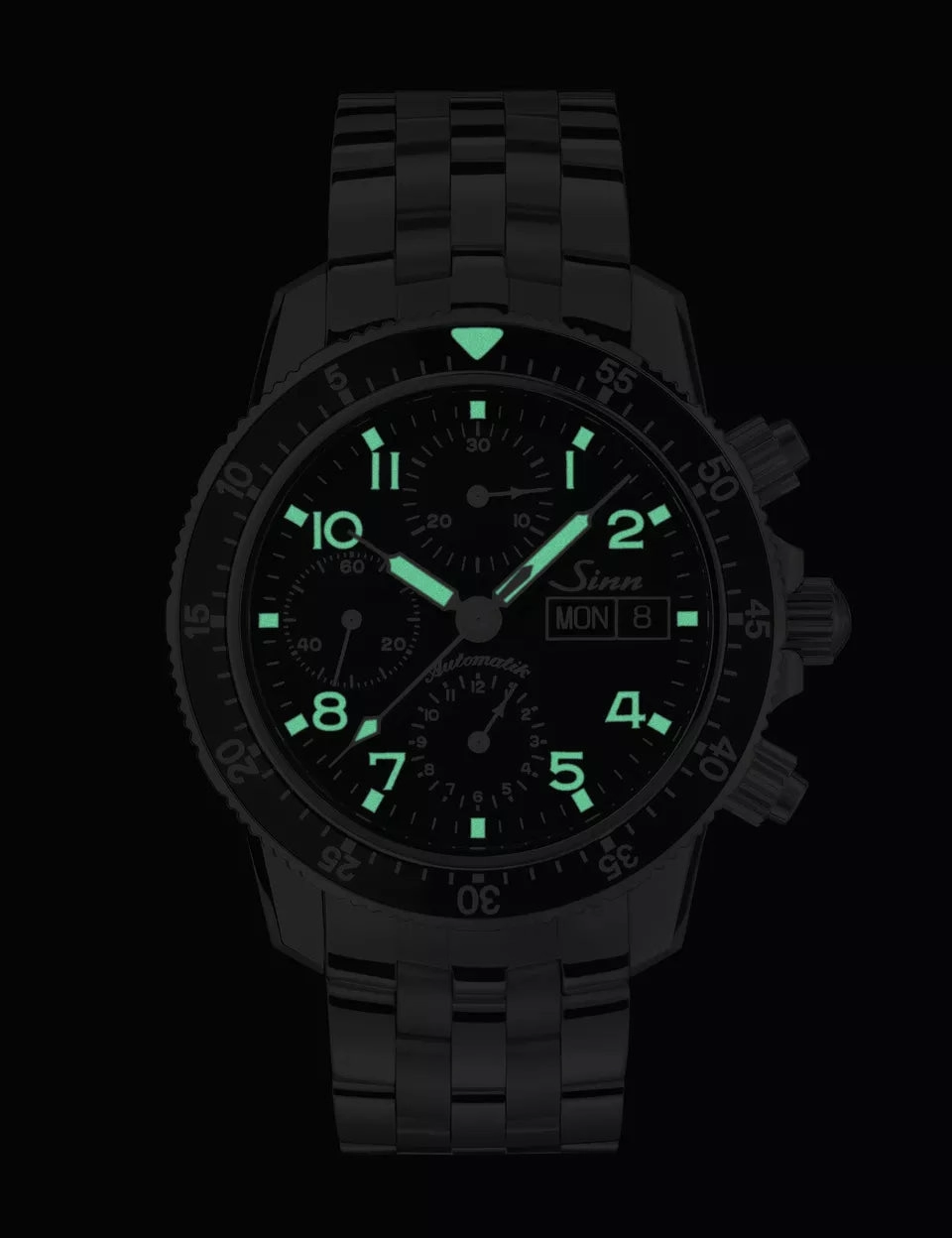 Sinn Watches Sinn 103 St Sa Flieger Chronograph H-Link Bracelet Watch