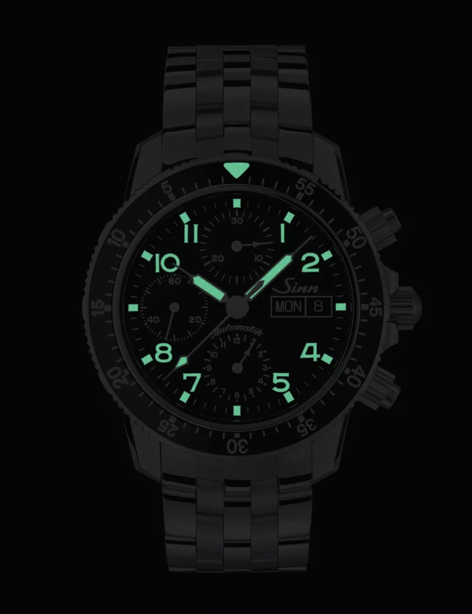 Sinn Watches Sinn 103 St Sa Flieger Chronograph H-Link Bracelet Watch