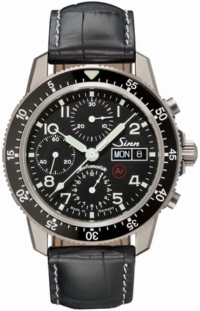 Sinn Watches Sinn 103 Ti Ar Titanium Alligator Black White Stitch Watch