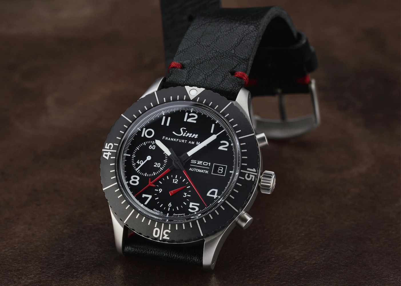 Sinn Watches Sinn 156.1 Vintage Black With Red Seam Watch