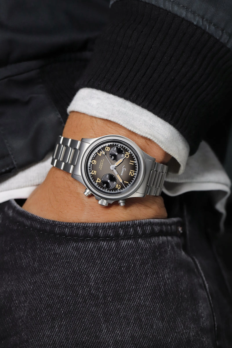 Sinn Watches Sinn 356 Pilot Classic AS E H-Link Bracelet Watch