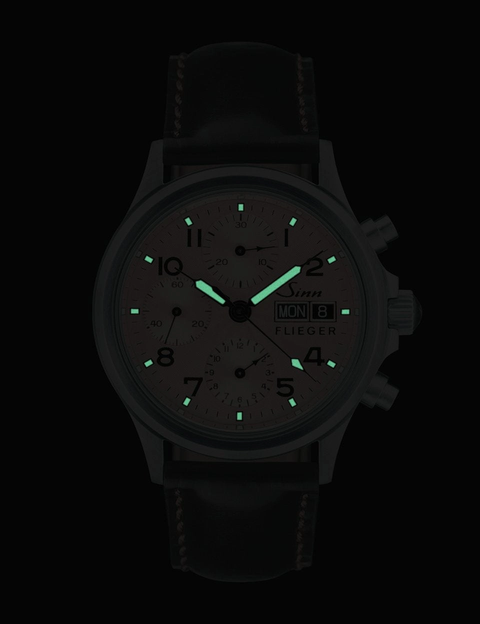 Sinn Watches Sinn 356 Sa Pilot II Black Leather Orange Stitch Watch