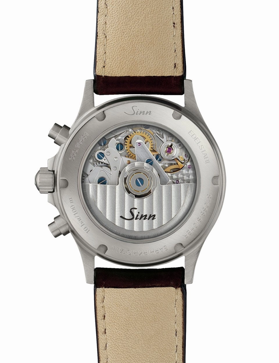 Sinn Watches Sinn 356 Sa Pilot II Black Leather Orange Stitch Watch