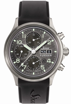 Sinn Watches Sinn 358 Sa Pilot DS Silicone Black Watch