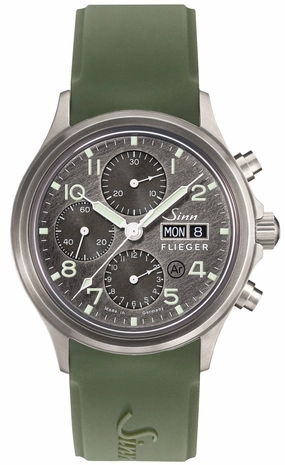 Sinn Watches Sinn 358 Sa Pilot DS Silicone Green Watch