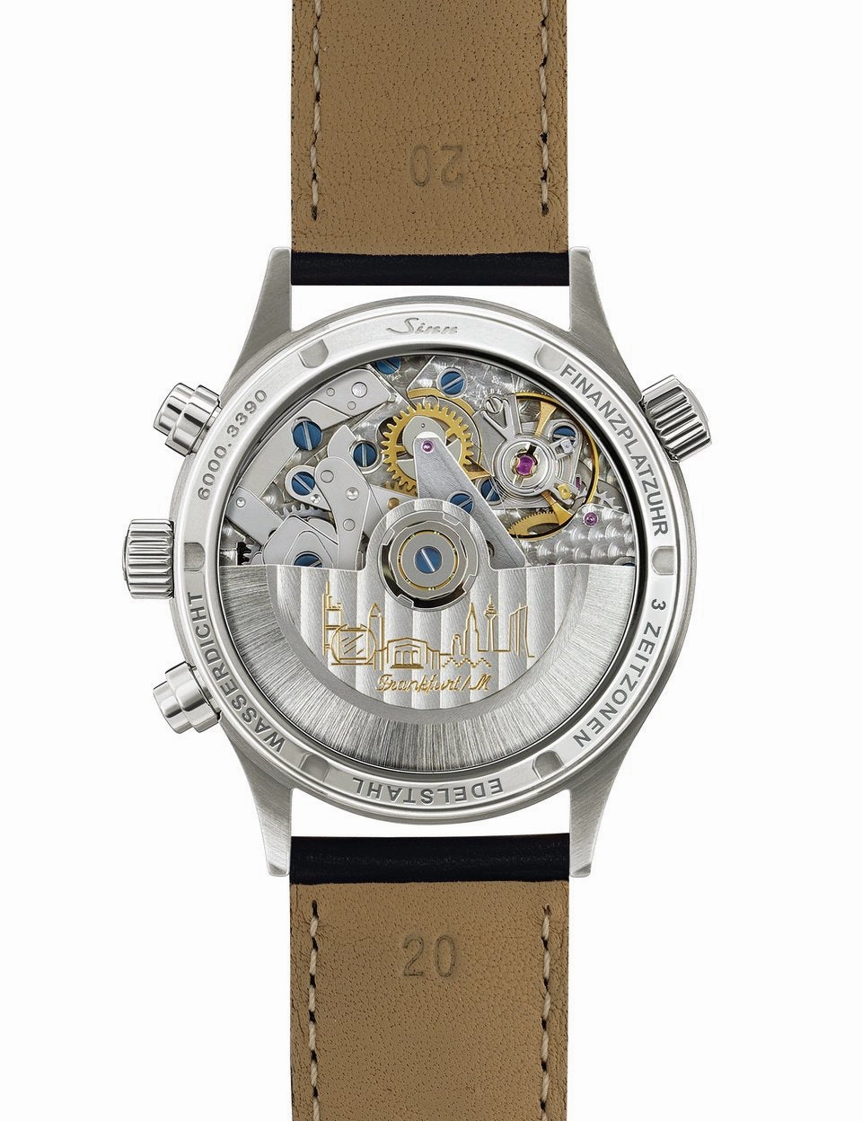 Sinn Watches Sinn 6000 Finance Center Bracelet-Leather Watch