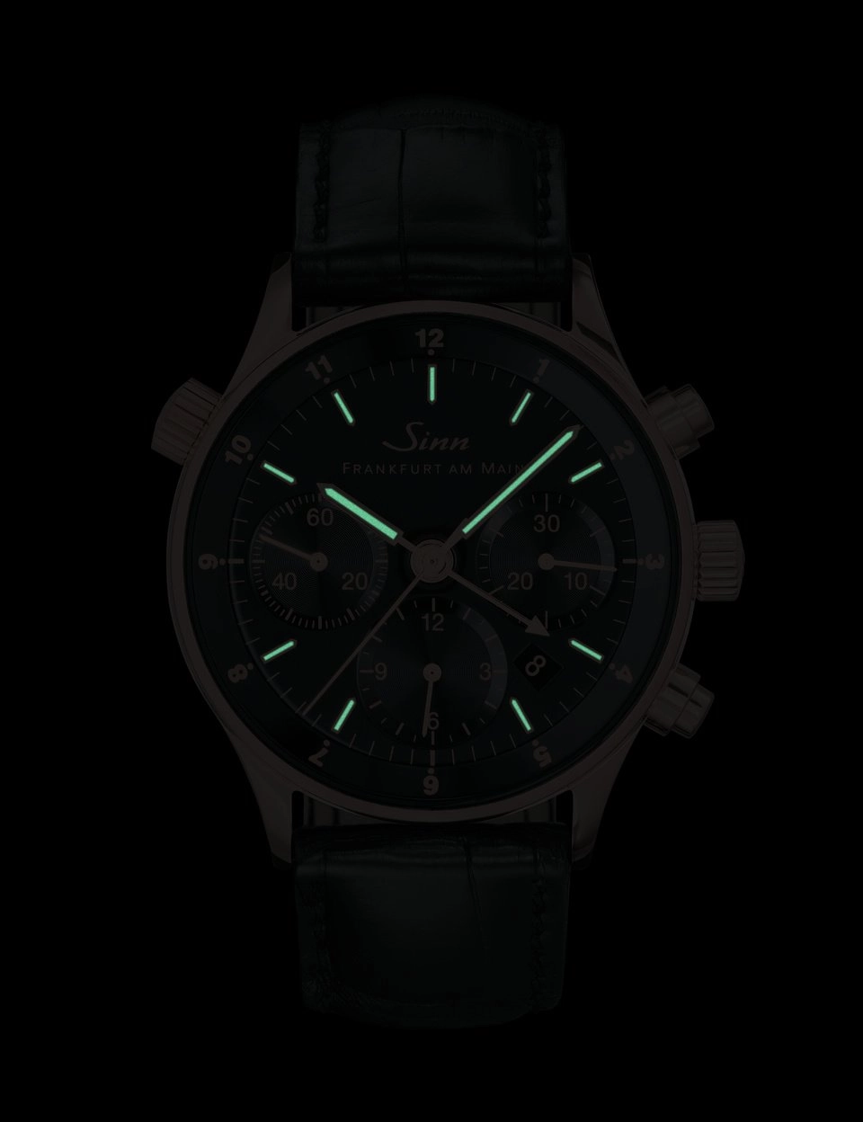 Sinn Watches Sinn 6000 Finance Center Rose Gold Leather Watch