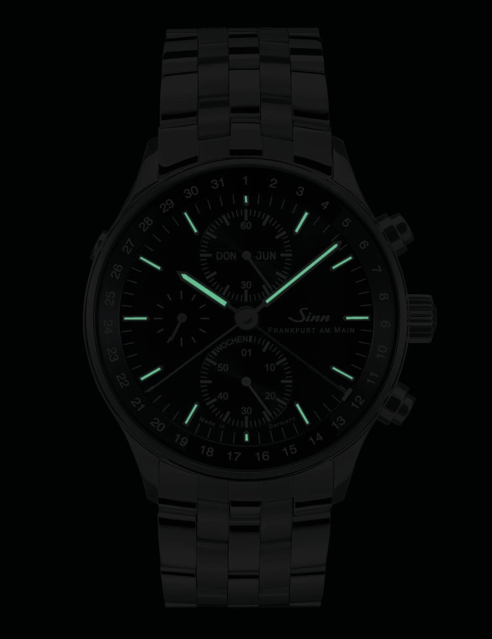 Sinn Watches Sinn 6052 Finance District Bracelet-Leather Watch