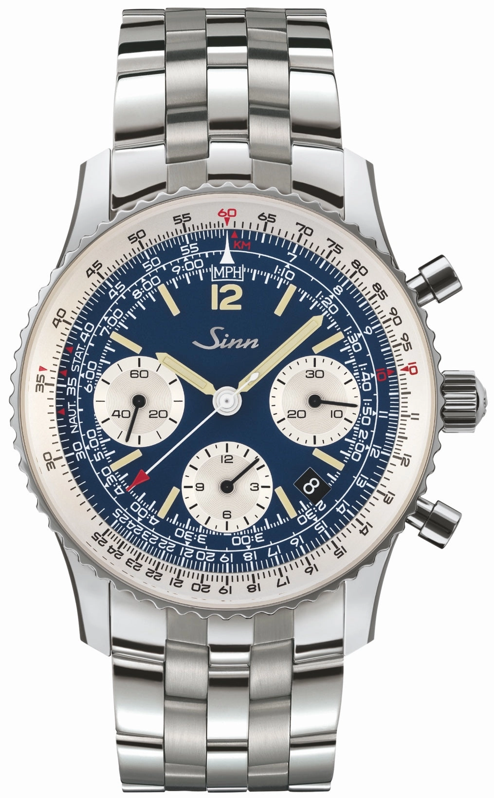 Sinn Watches Sinn 903 St BE II Navigation Chronograph Bracelet Watch
