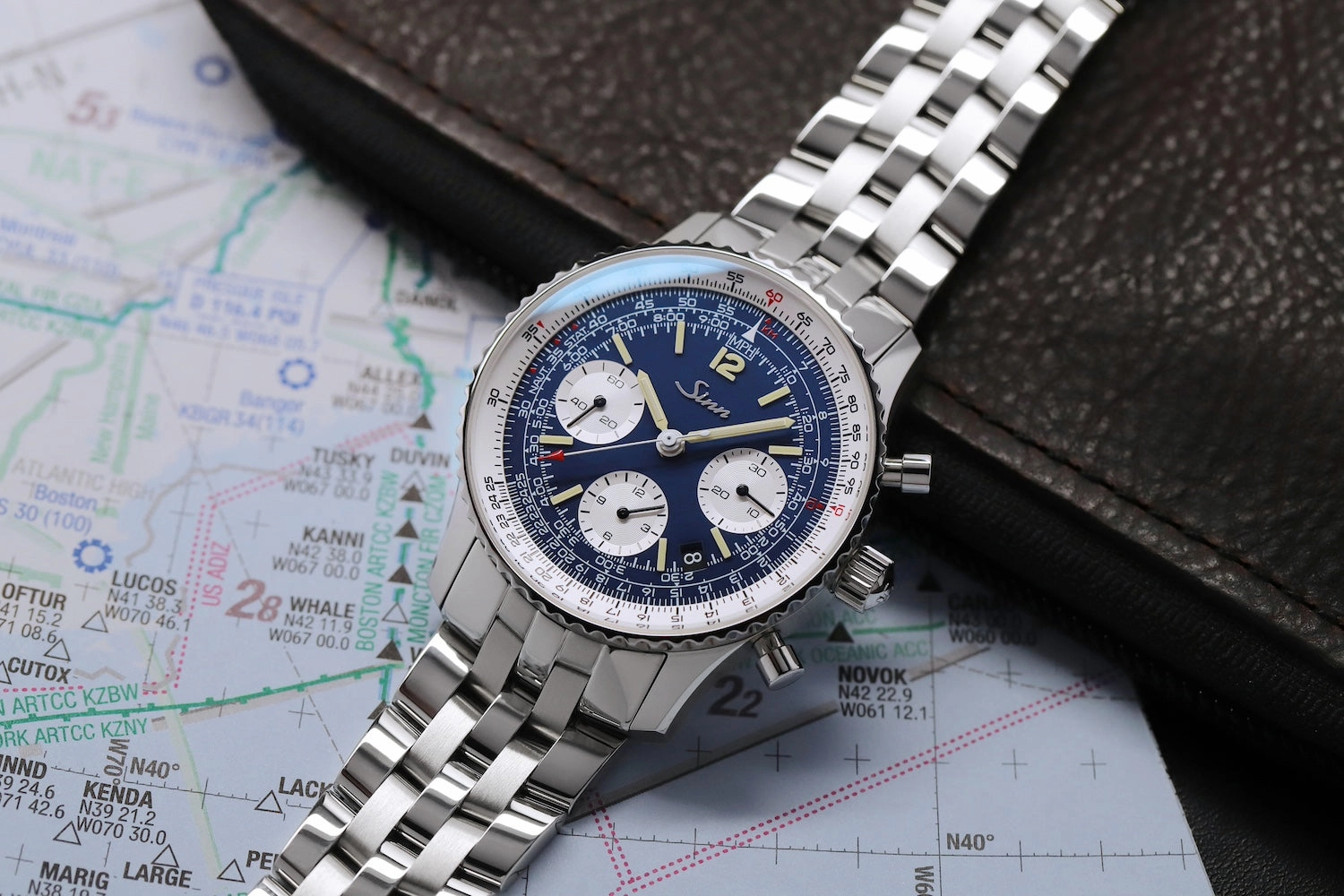 Sinn Watches Sinn 903 St BE II Navigation Chronograph Bracelet Watch