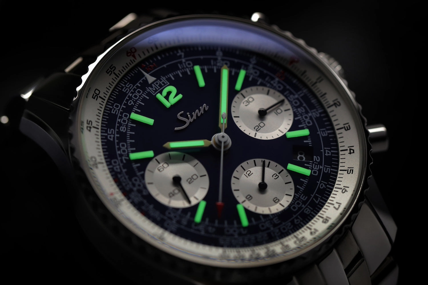 Sinn Watches Sinn 903 St BE II Navigation Chronograph Bracelet Watch