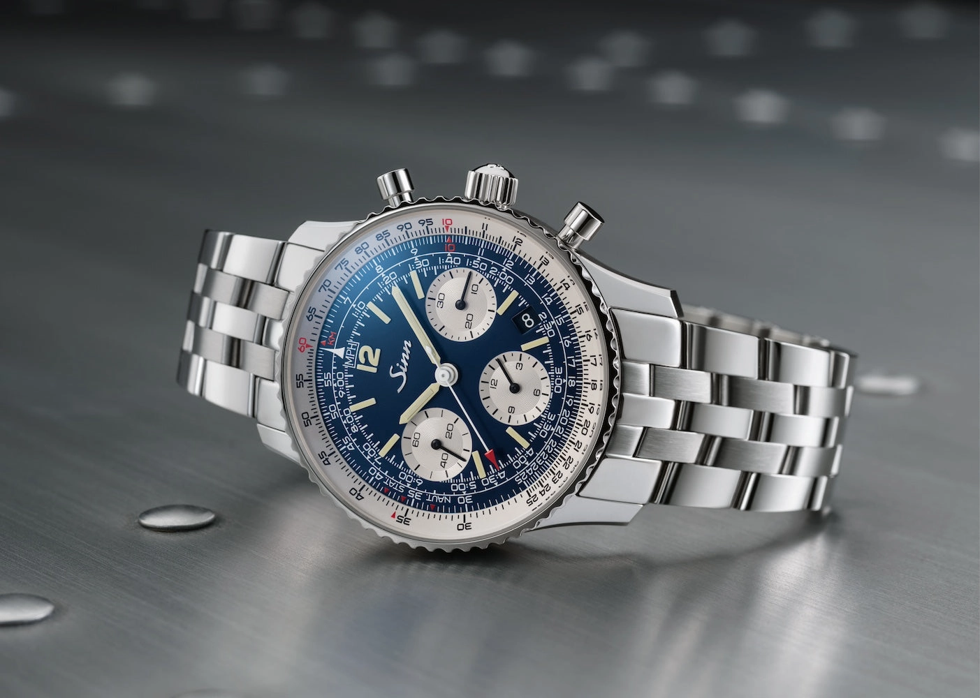 Sinn Watches Sinn 903 St BE II Navigation Chronograph Bracelet Watch