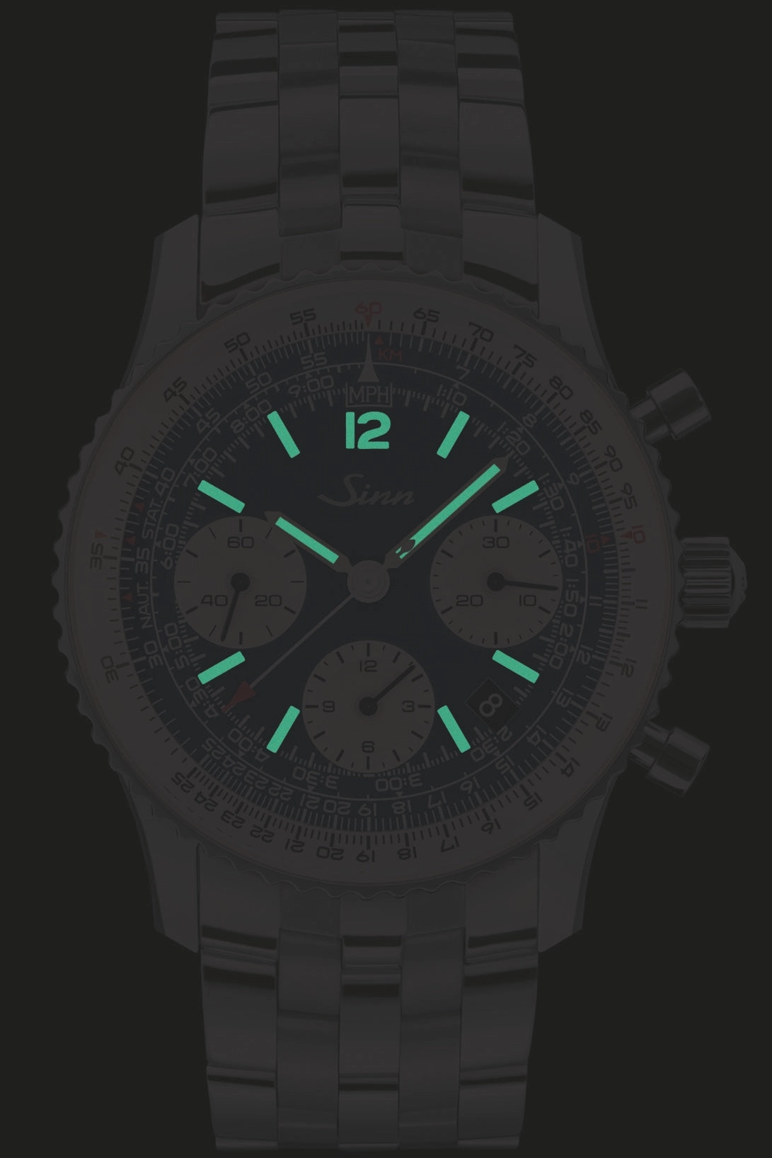 Sinn Watches Sinn 903 St BE II Navigation Chronograph Bracelet Watch