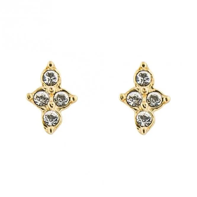 Small Zirconia Flower Stud Earrings E6264C Beginnings Jewellery