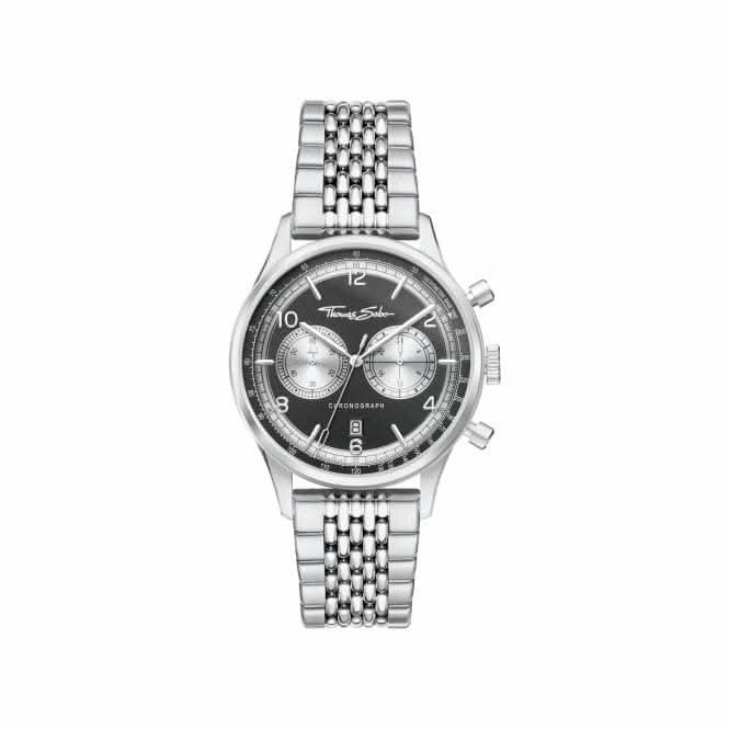 Stainless Steel Black Chronograph Men's Watch WA0375-201-203