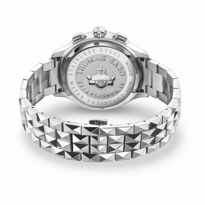Stainless Steel Dial Black Statement Mens Watch WA0358-201-203
