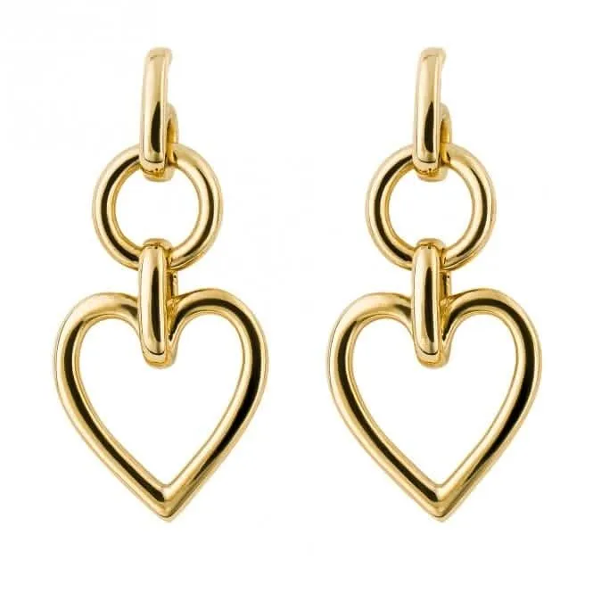 Statement Open Heart Gold Plated Earrings E6266 Beginnings Jewellery